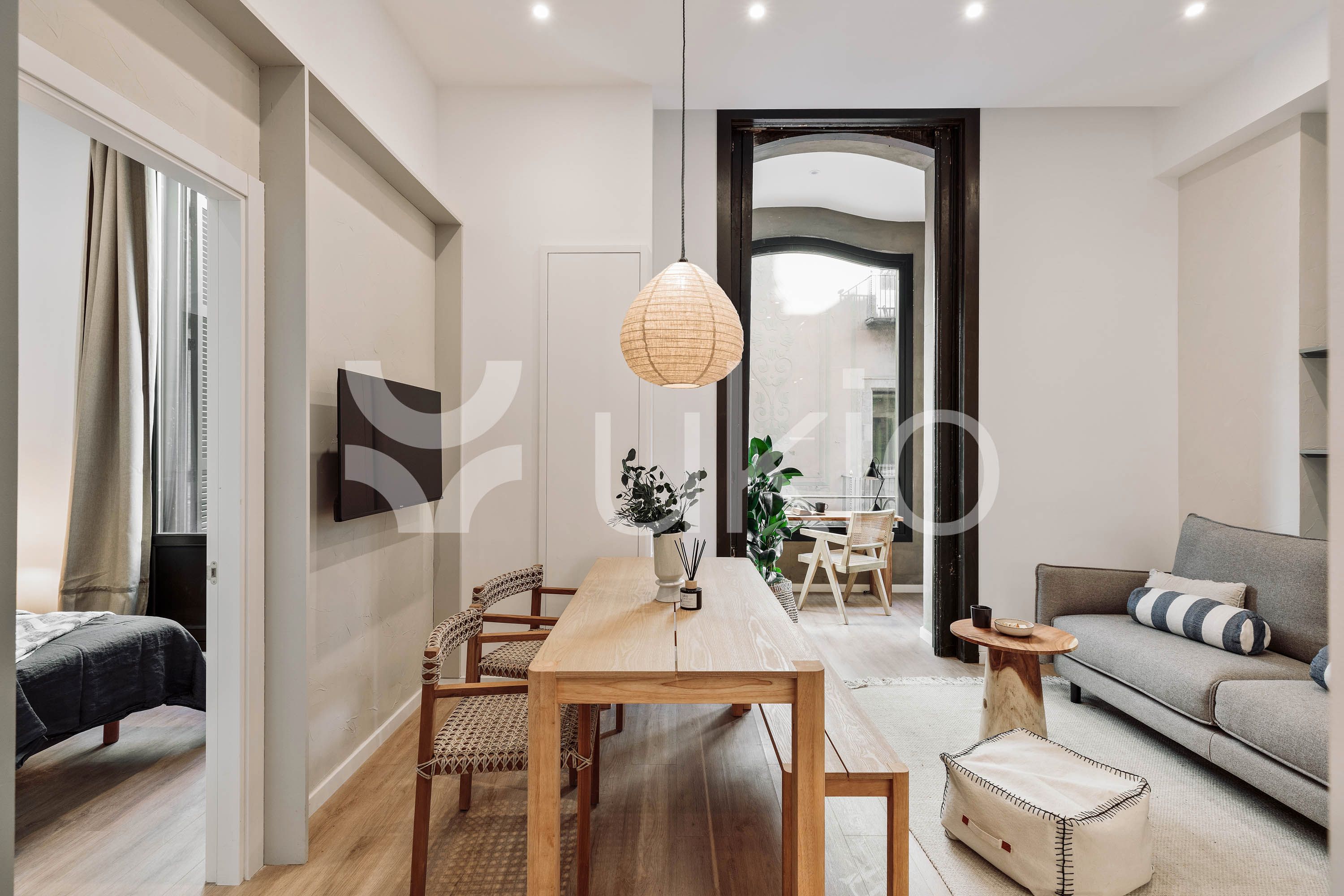 Wohnzimmer von Wohnungen zur Miete in  Barcelona Capital mit Klimaanlage, Heizung und Möbliert