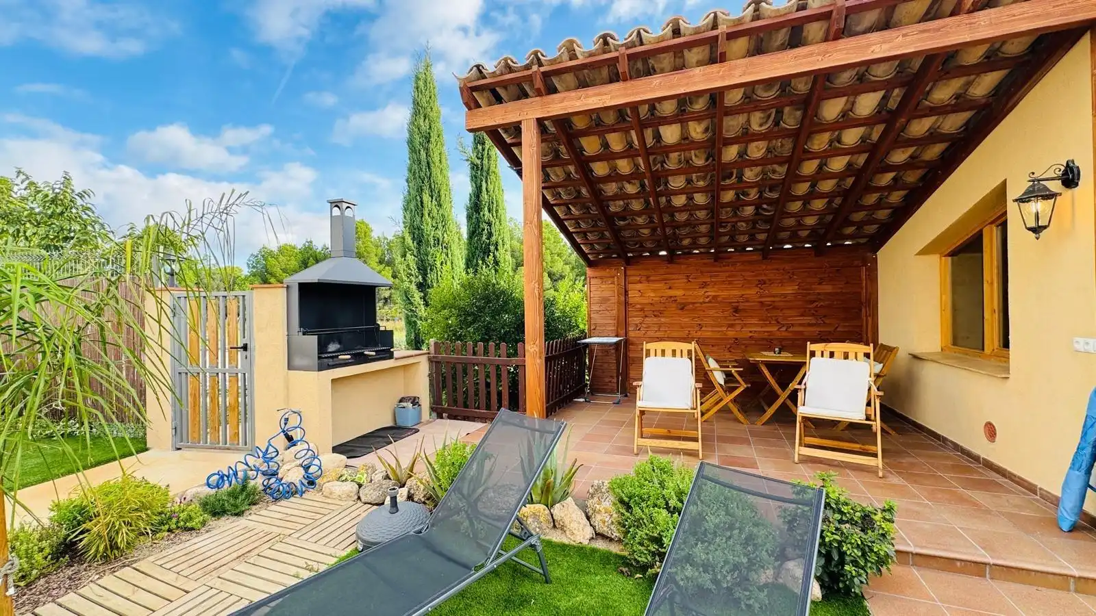 Terrace of Houses for rent in Sant Martí Sarroca  with Private garden, Terrace and Swimming Pool