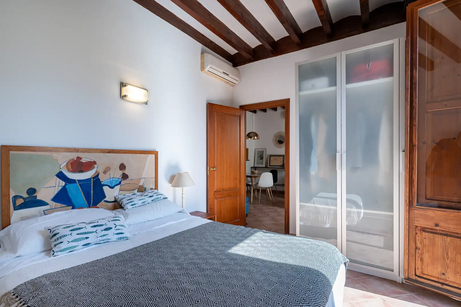 Schlafzimmer von Dachboden zum Verkauf in  Palma de Mallorca mit Klimaanlage, Möbliert und Balkon