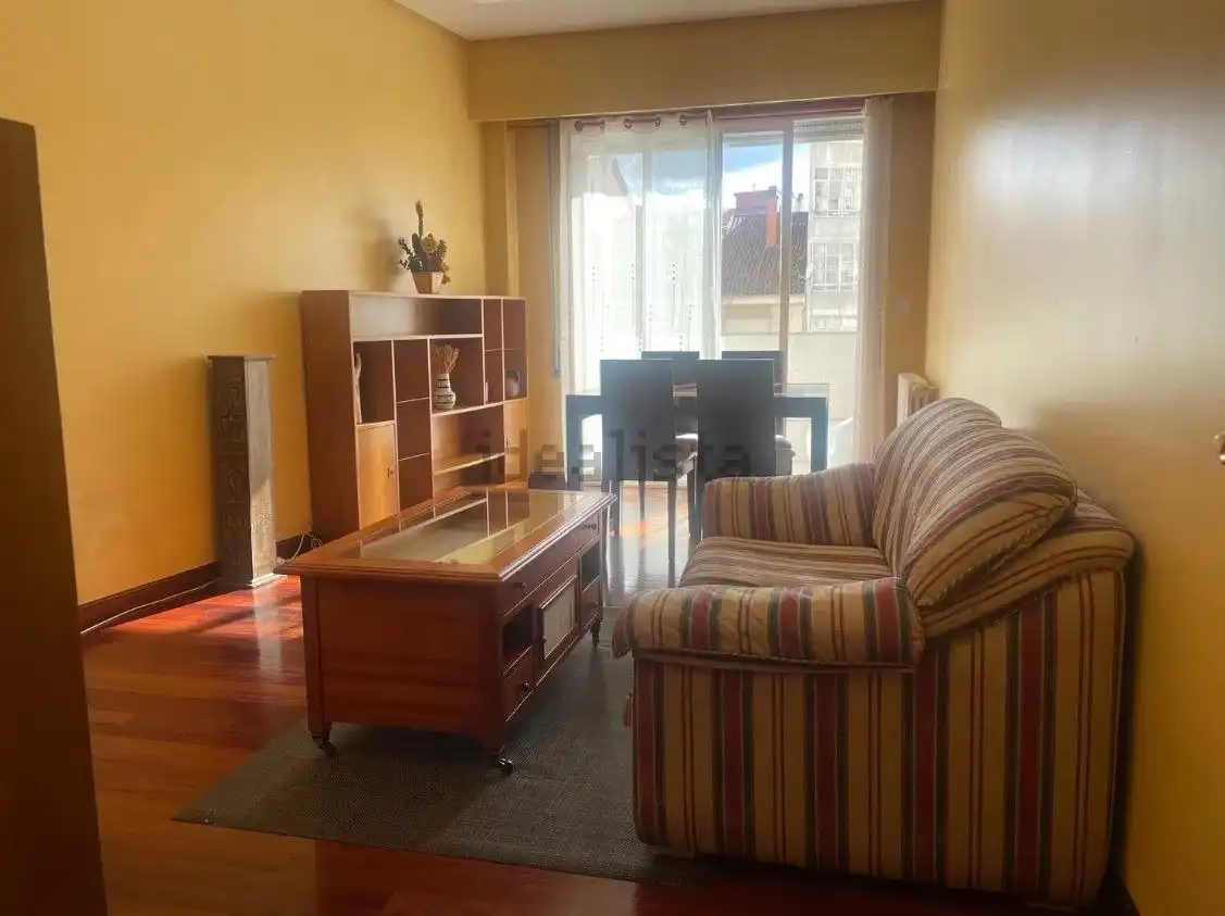 Sala d'estar de Pis de lloguer en Ourense Capital  amb Calefacció, Parquet i Moblat