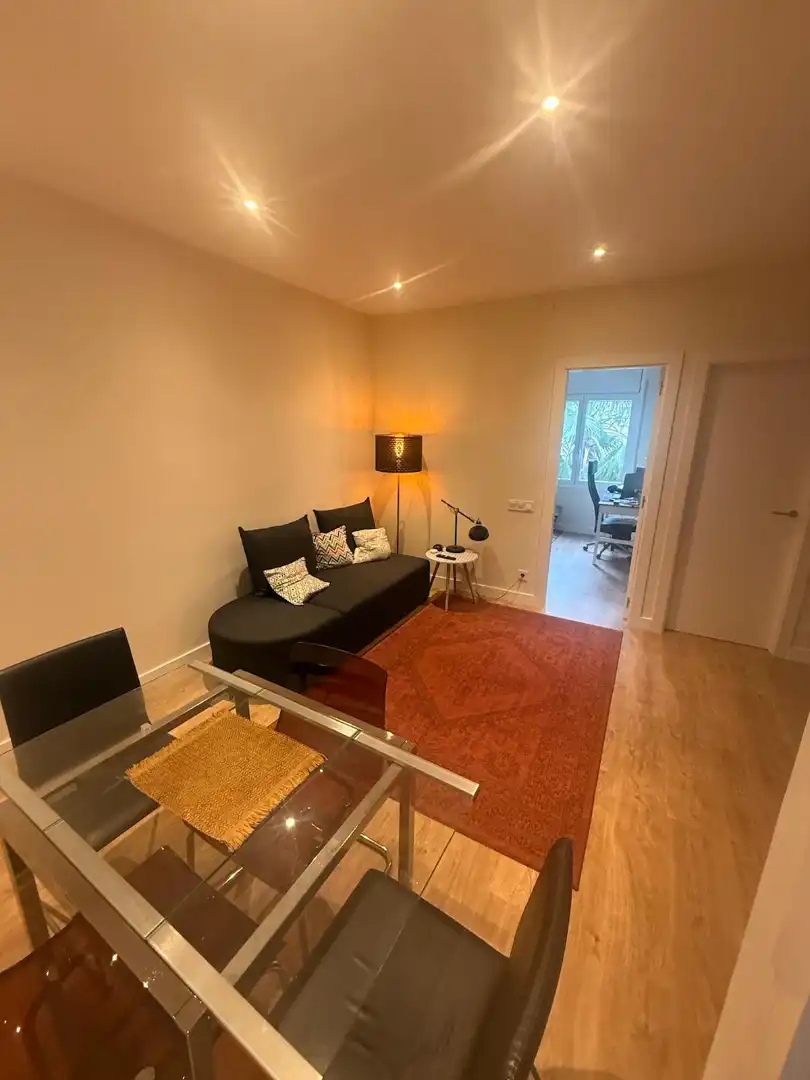 Sala d'estar de Pis de lloguer en Barcelona amb Aire condicionat, Parquet i Moblat