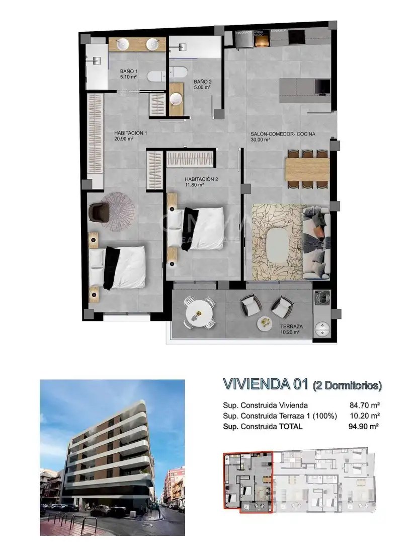 Ático en venta en Santa Pola con Terraza