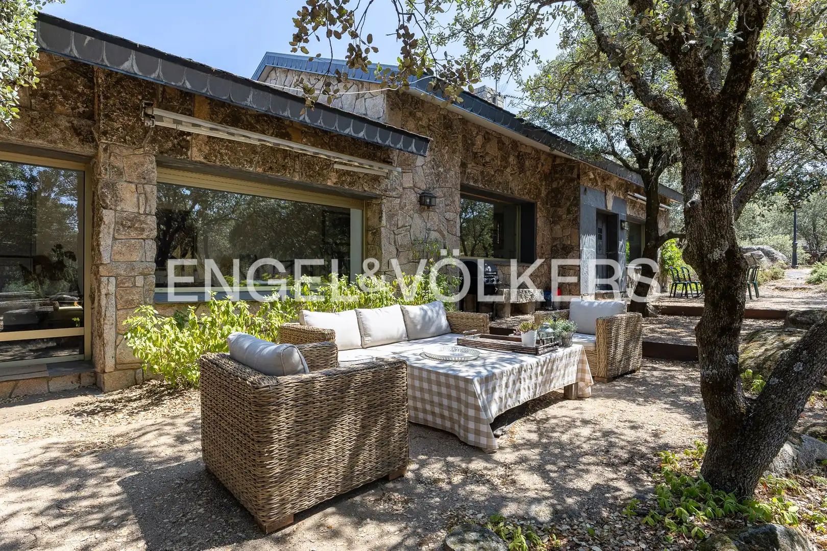 Terrasse von Country house zur Miete in Alpedrete mit Klimaanlage, Heizung und Privatgarten