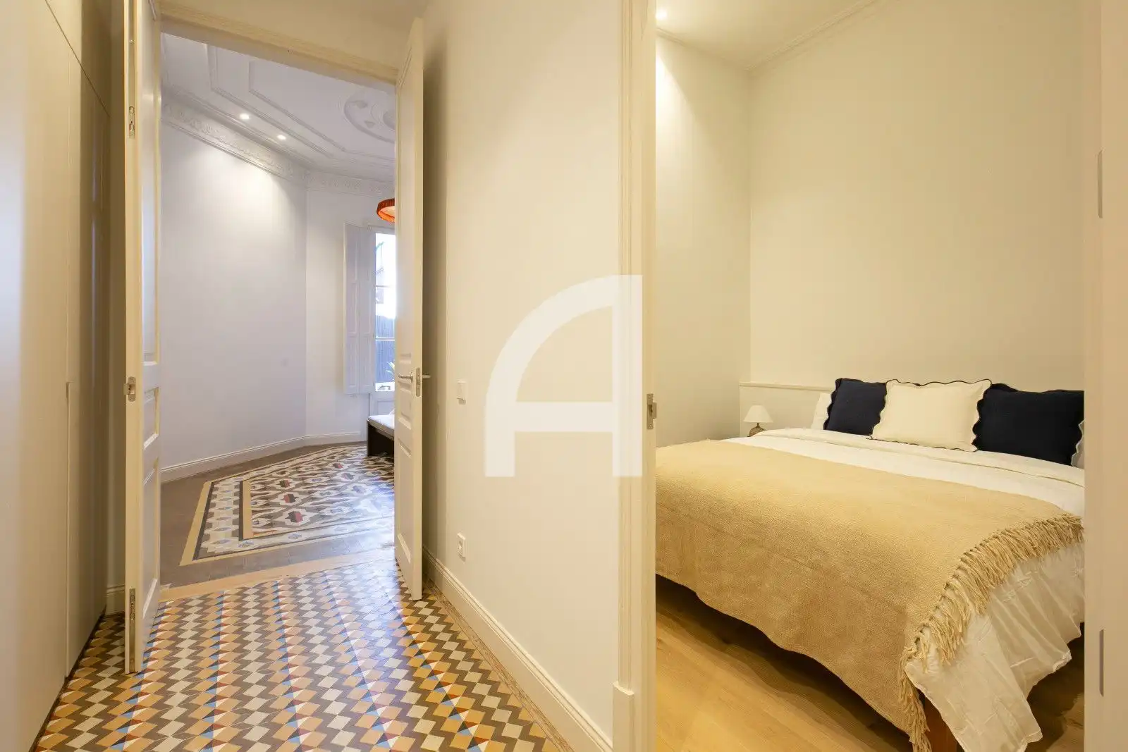 Bedroom of Flat for rent in Barcelona  with Air Conditioner, Heating and Parquet flooring