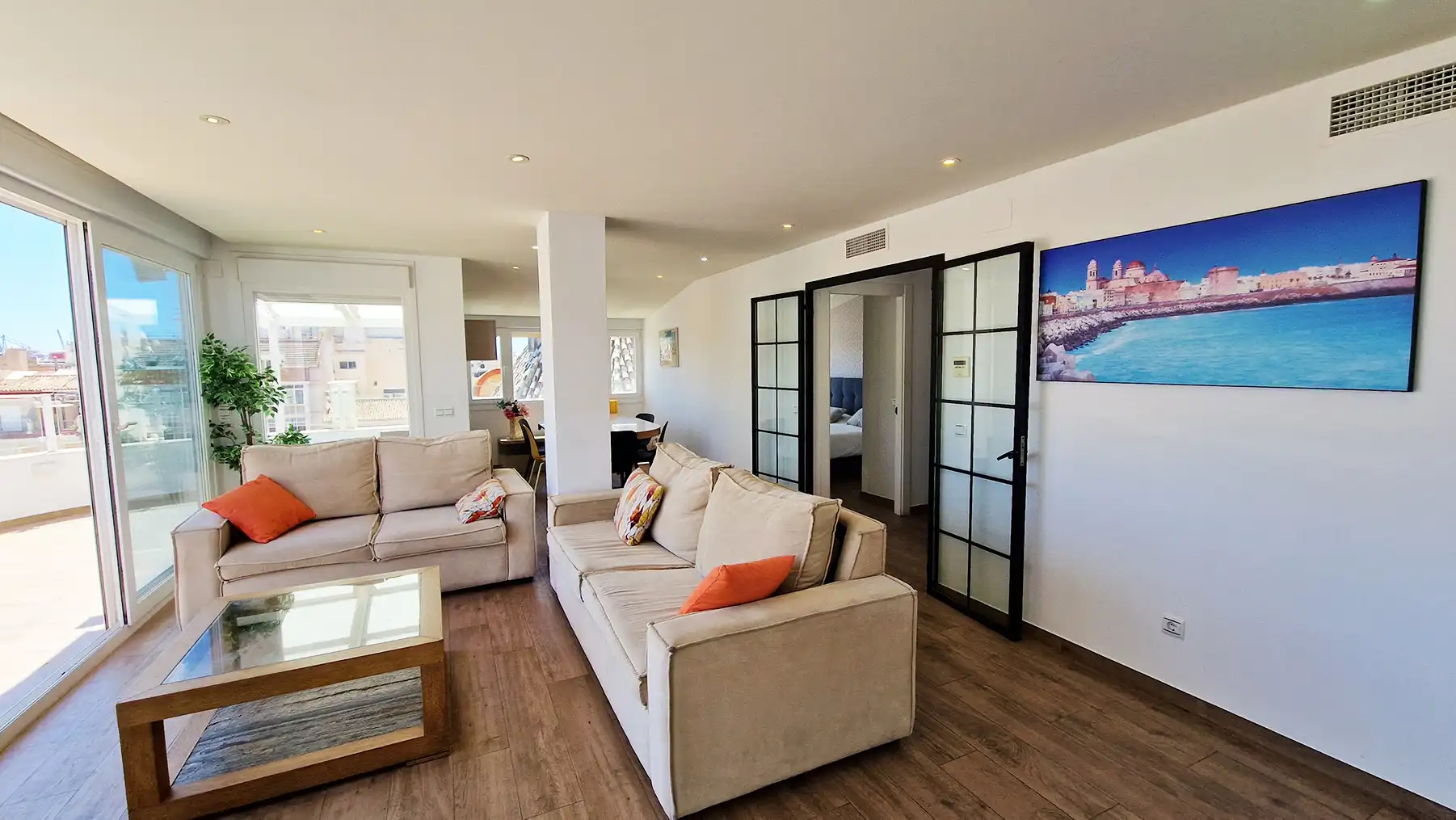 Living room of Attic for sale in Málaga  with Air Conditioner, Terrace and Furnished