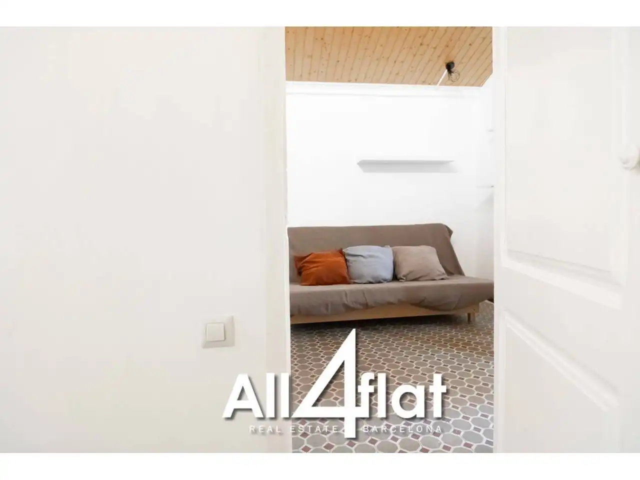 Schlafzimmer von Wohnung zur Miete in L'Hospitalet de Llobregat mit Klimaanlage, Privatgarten und Möbliert