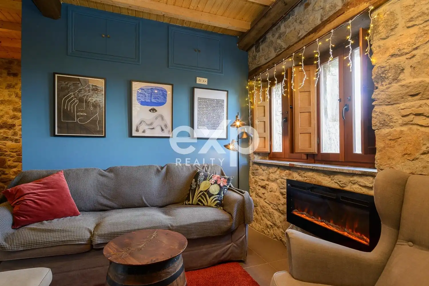 Sala de estar de Finca rústica en venta en Riosa con Calefacción, Jardín privado y Parquet