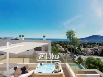 Vista exterior de Casa adosada en venda en L'Alfàs del Pi amb Calefacció, Jardí privat i Piscina comunitària