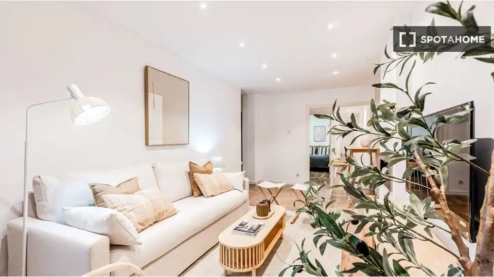 Sala de estar de Piso de alquiler en Barcelona con Aire acondicionado, Calefacción y Amueblado