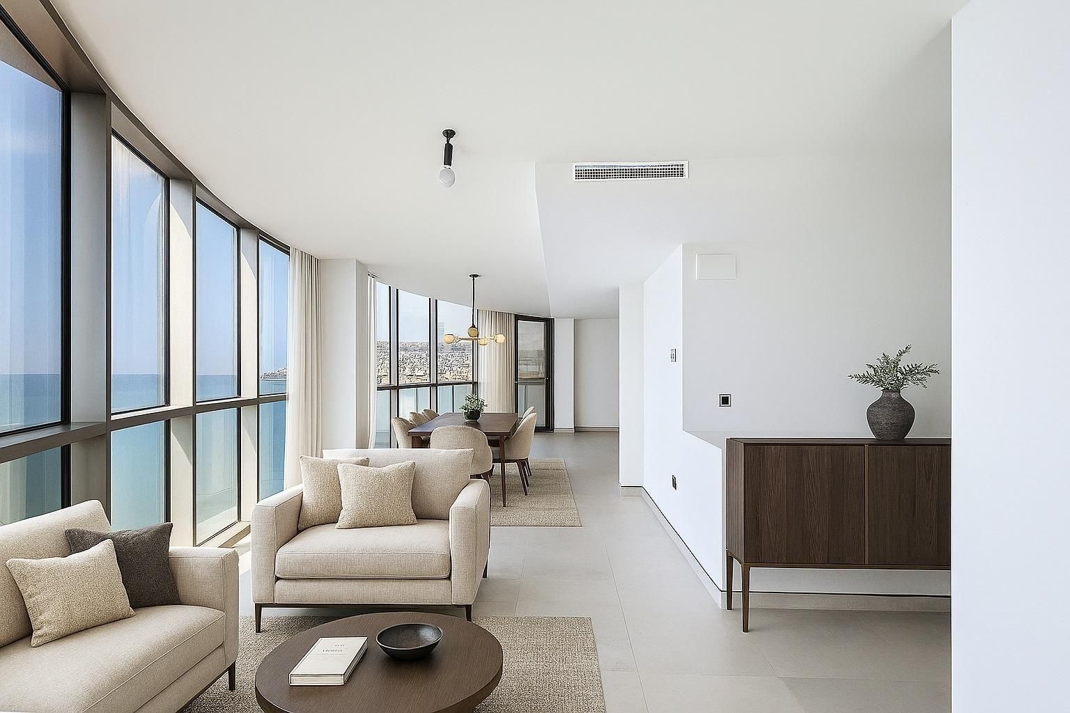 Sala d'estar de Àtic en venda en Calpe / Calp amb Calefacció, Terrassa i Balcó