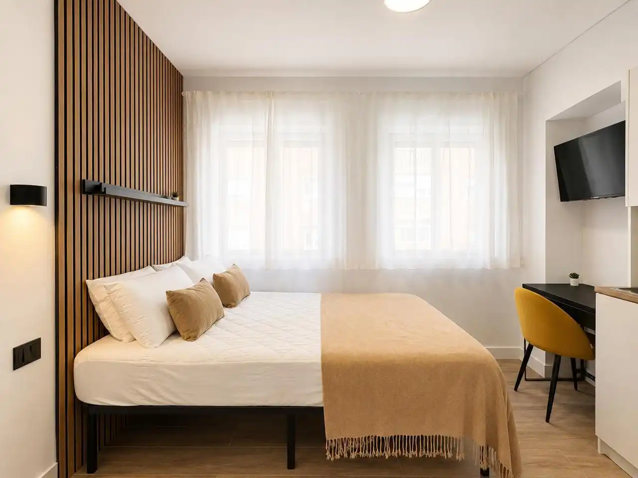 Schlafzimmer von Wohnung zur Miete in Valladolid mit Klimaanlage und Möbliert