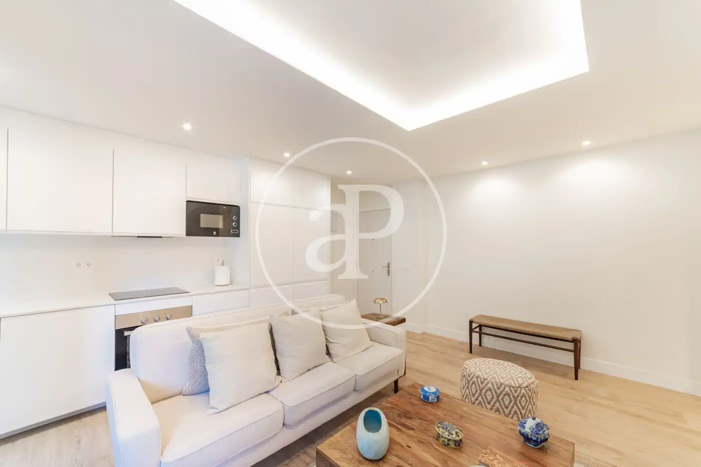 Living room of Flat for rent in Madrid  with Air Conditioner, Heating and Furnished