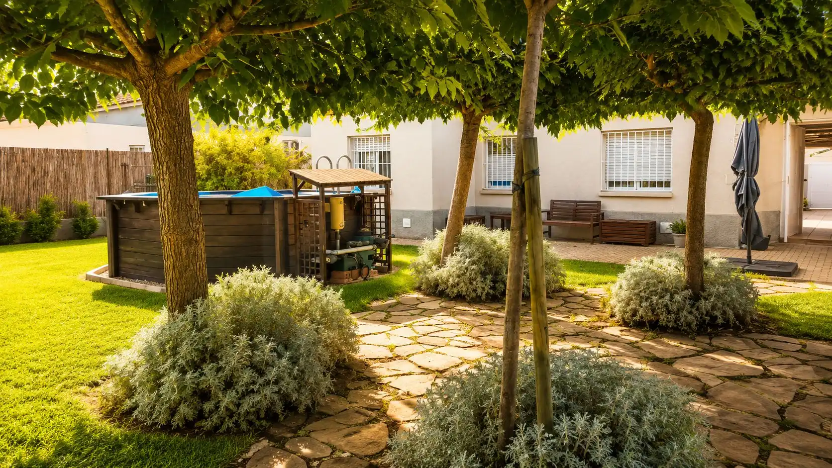 Jardín de Casa adosada en venta en Cubelles con Aire acondicionado y Piscina