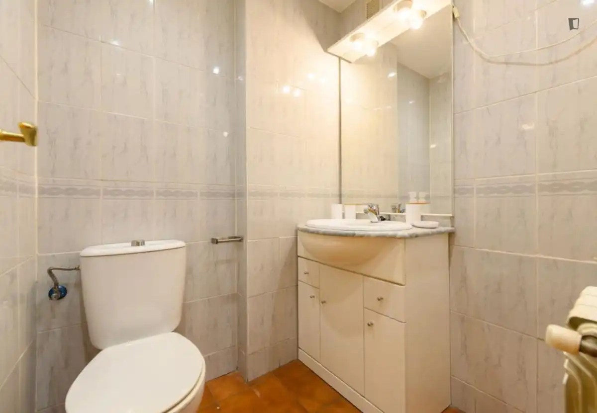 Bany de Apartament de lloguer en Madrid amb Aire condicionat, Calefacció i Moblat