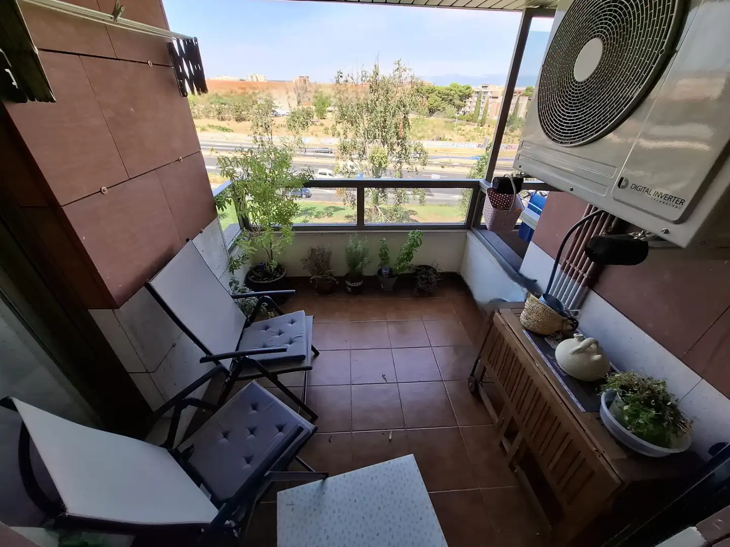 Balcony of Flat for sale in  Logroño  with Air Conditioner, Heating and Parquet flooring