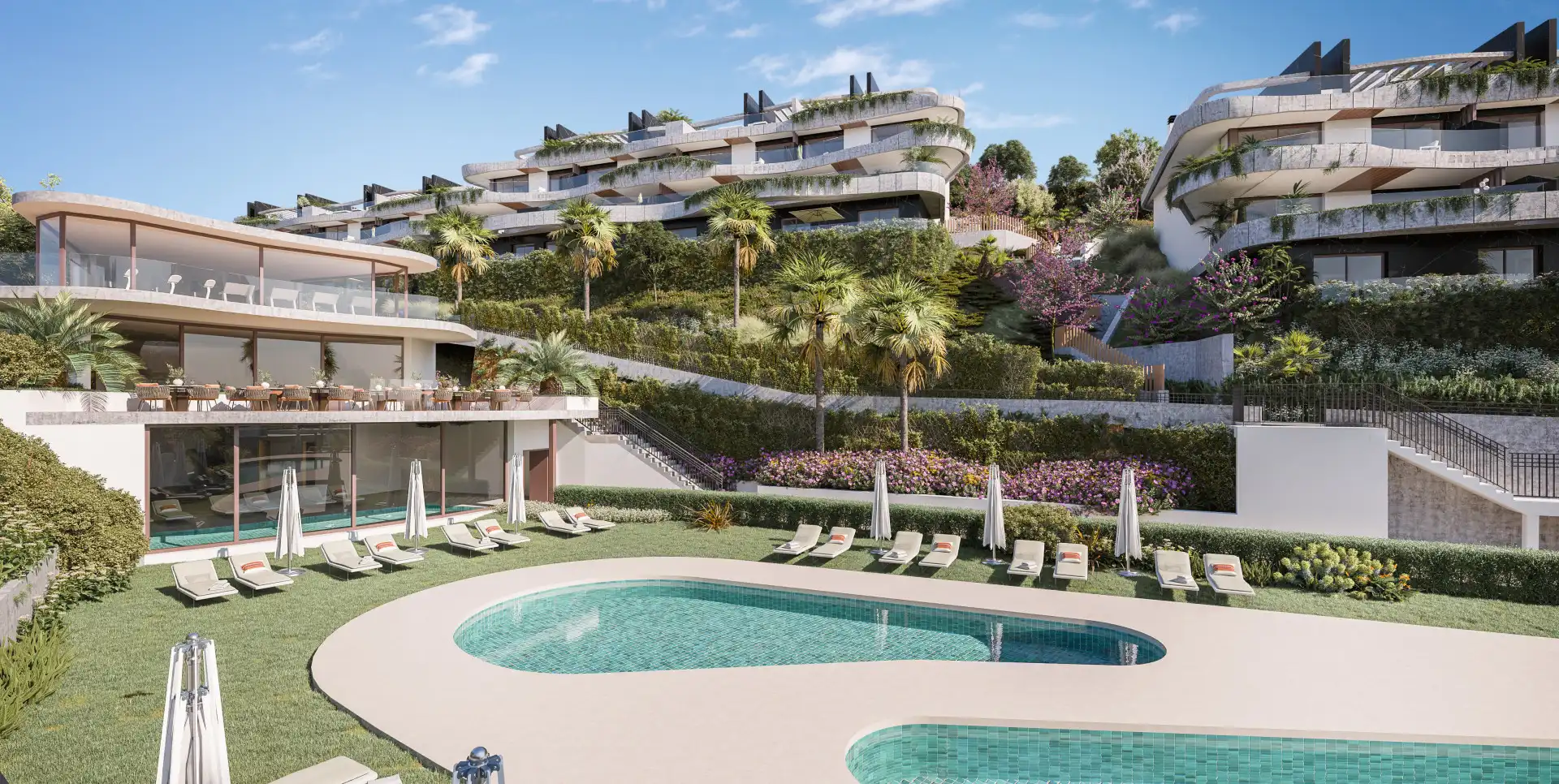 Garten von Dachboden zum Verkauf in Marbella mit Klimaanlage, Terrasse und Schwimmbad