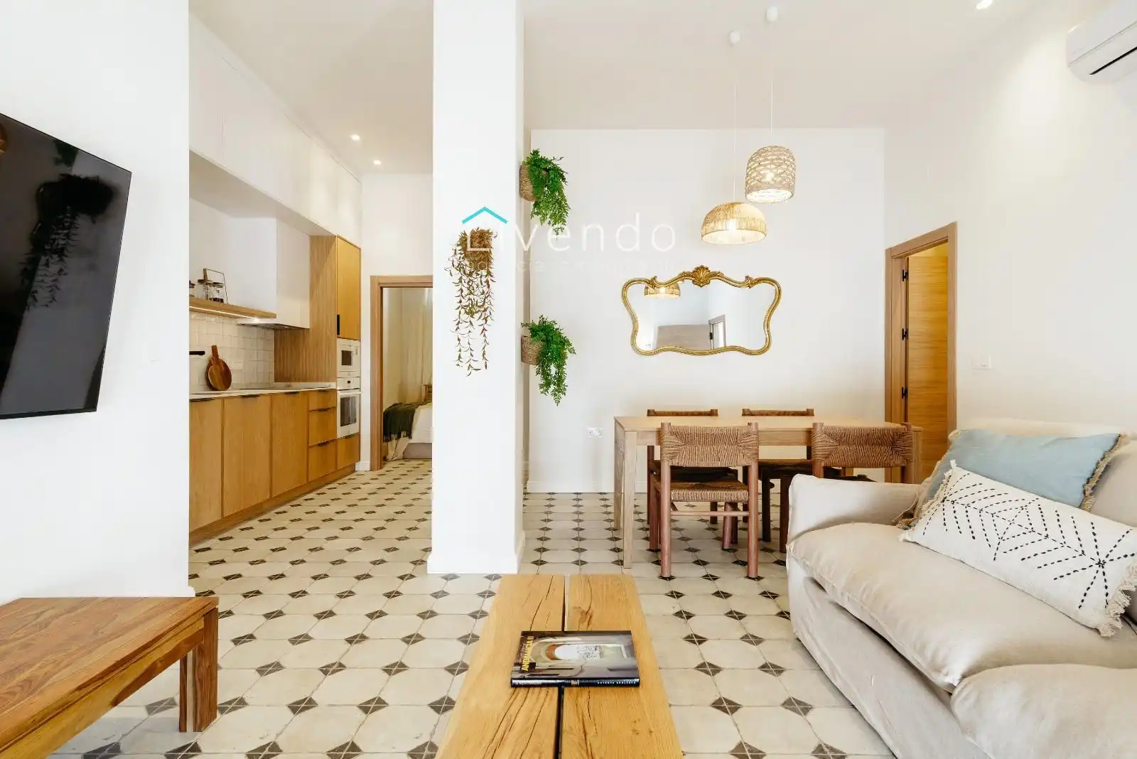 Wohnzimmer von Wohnung zum Verkauf in Vejer de la Frontera mit Klimaanlage und Möbliert