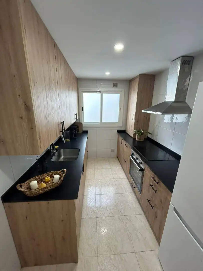 Kitchen of Flat for rent in Cunit  with Air Conditioner, Terrace and Furnished