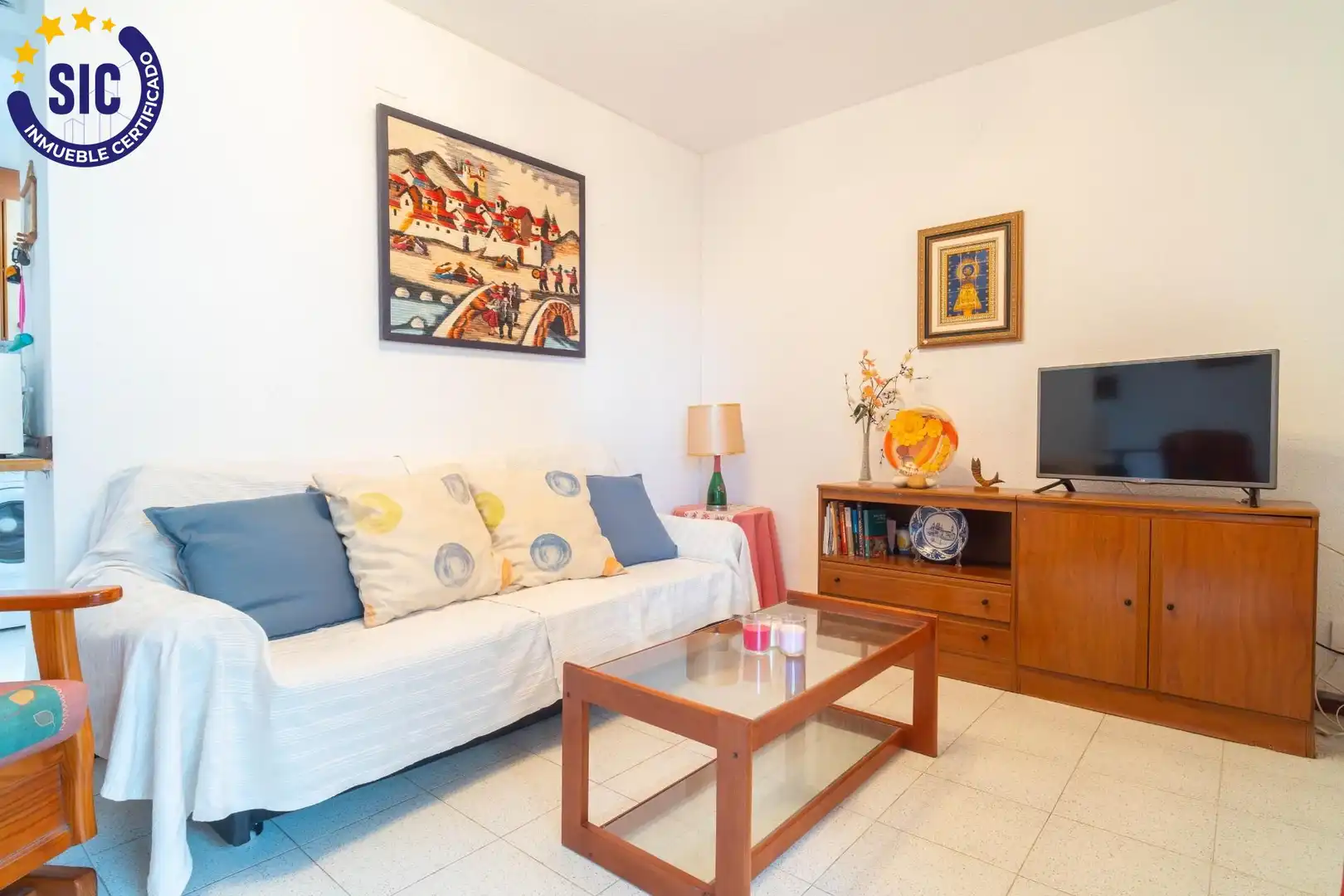 Sala d'estar de Apartament en venda en Oropesa del Mar / Orpesa amb Terrassa, Moblat i Piscina comunitària