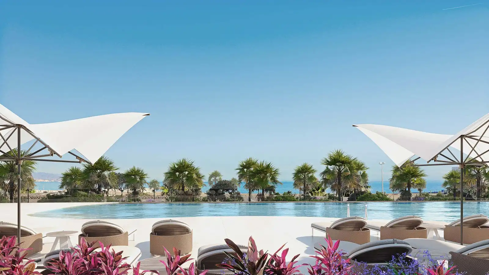 Swimming pool of Apartments for sale in Málaga  with Air Conditioner, Terrace and Storage room