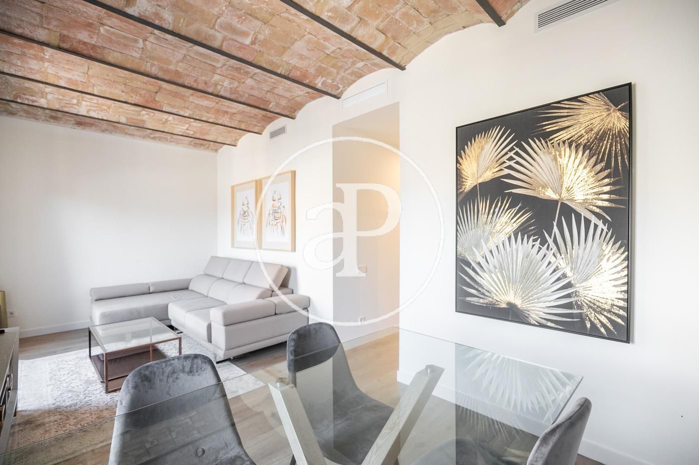 Living room of Flat to rent in  Barcelona Capital  with Air Conditioner, Heating and Furnished