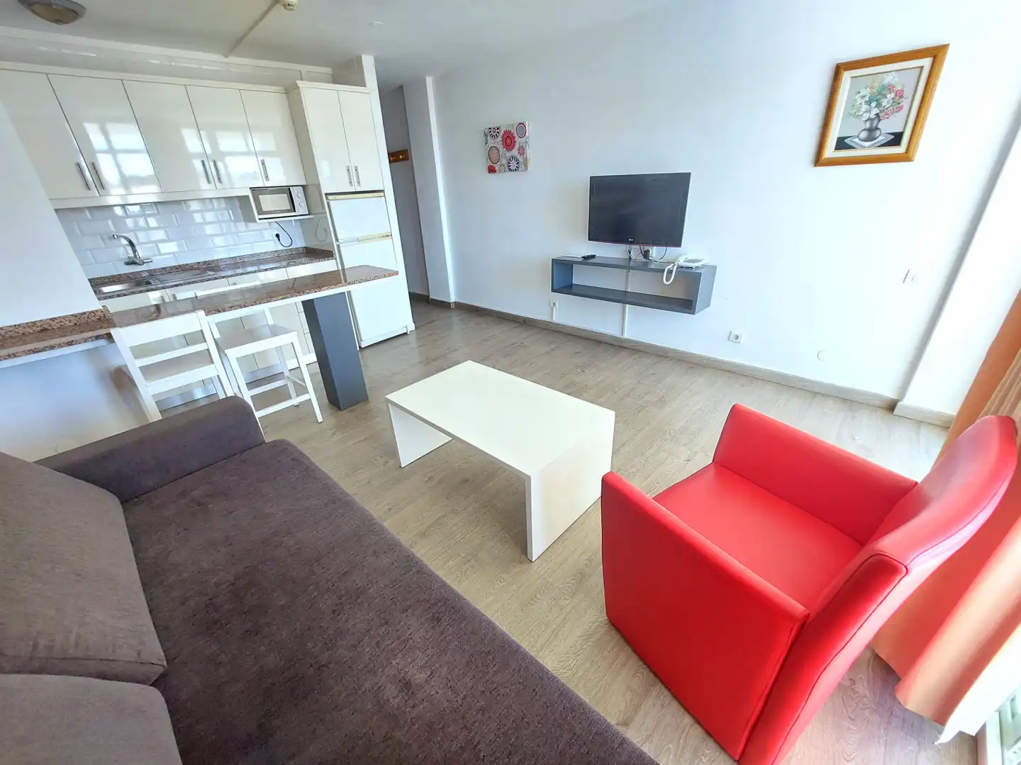 Wohnzimmer von Wohnungen zur Miete in San Bartolomé de Tirajana mit Möbliert, Waschmaschine und Mikrowelle