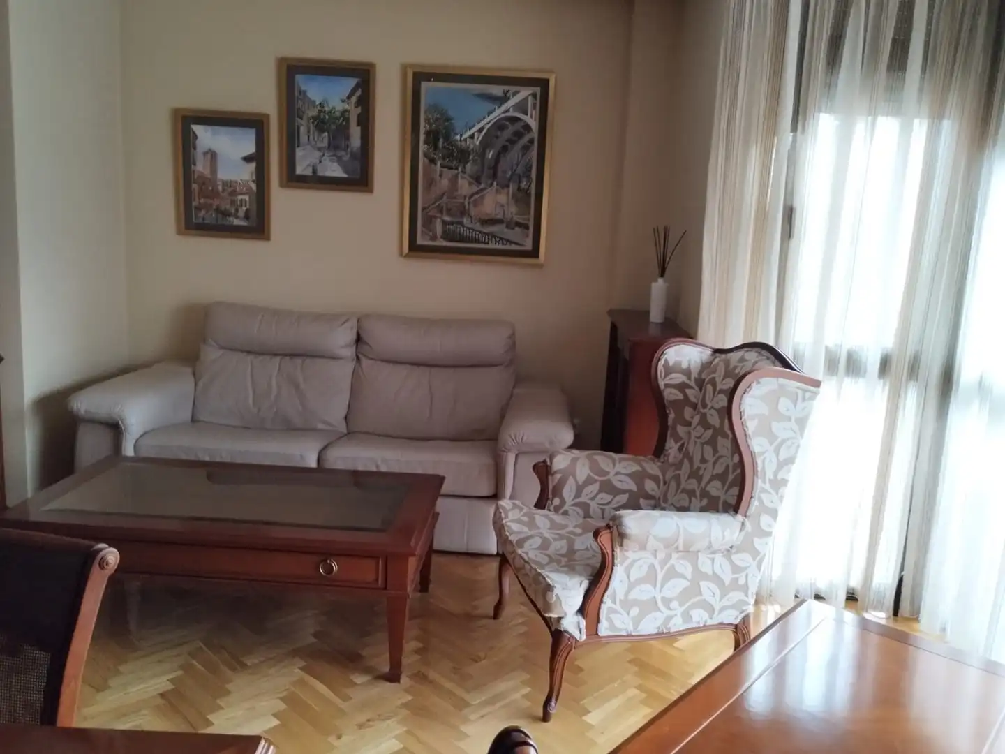 Wohnzimmer von Wohnung zur Miete in Madrid mit Klimaanlage, Heizung und Parkett