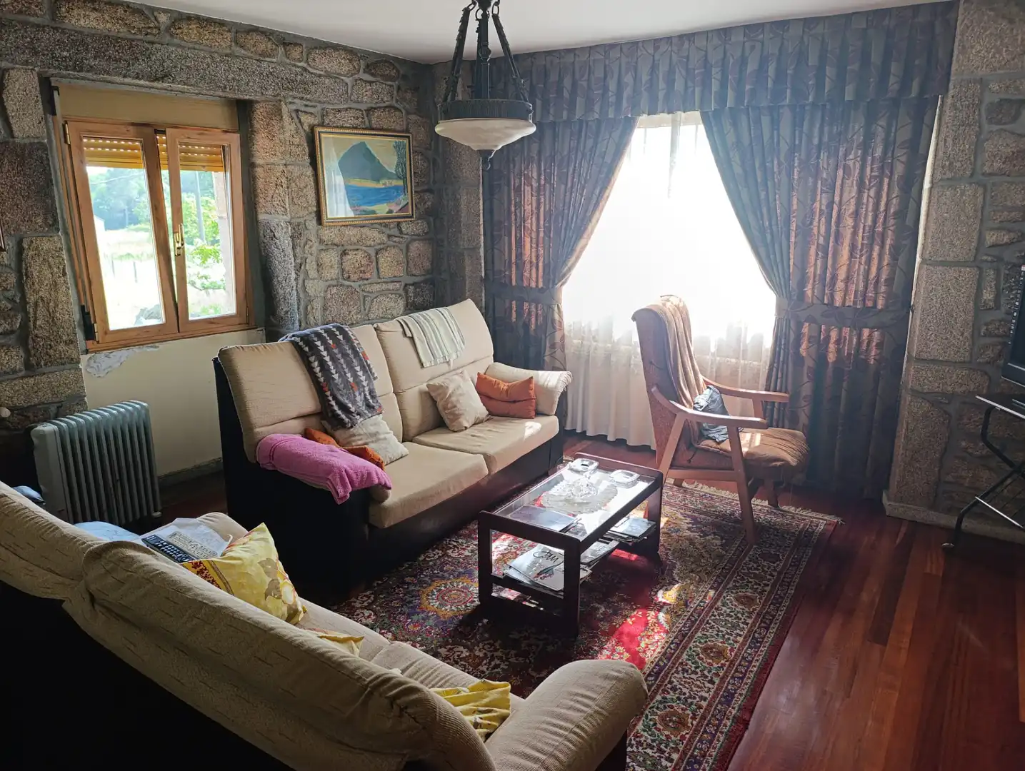 Sala de estar de Casa o chalet en venta en O Saviñao  con Jardín privado, Amueblado y Balcón