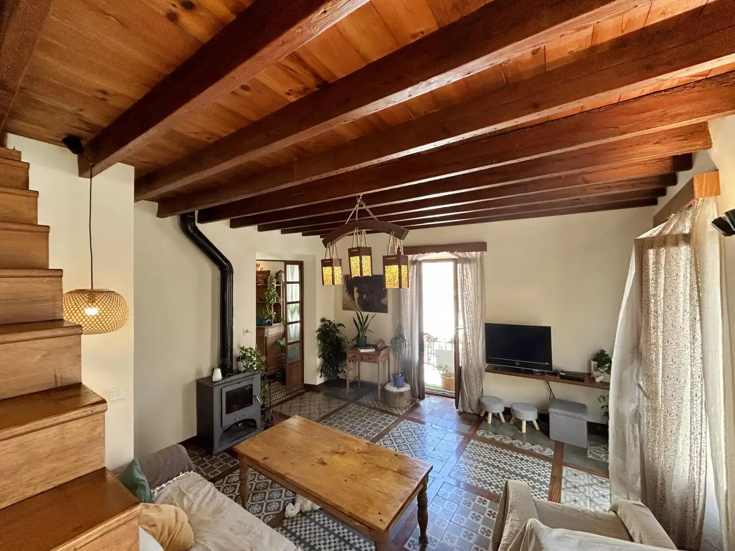 Wohnzimmer von Haus oder Chalet zum Verkauf in Novelda mit Parkett, Terrasse und Alarm
