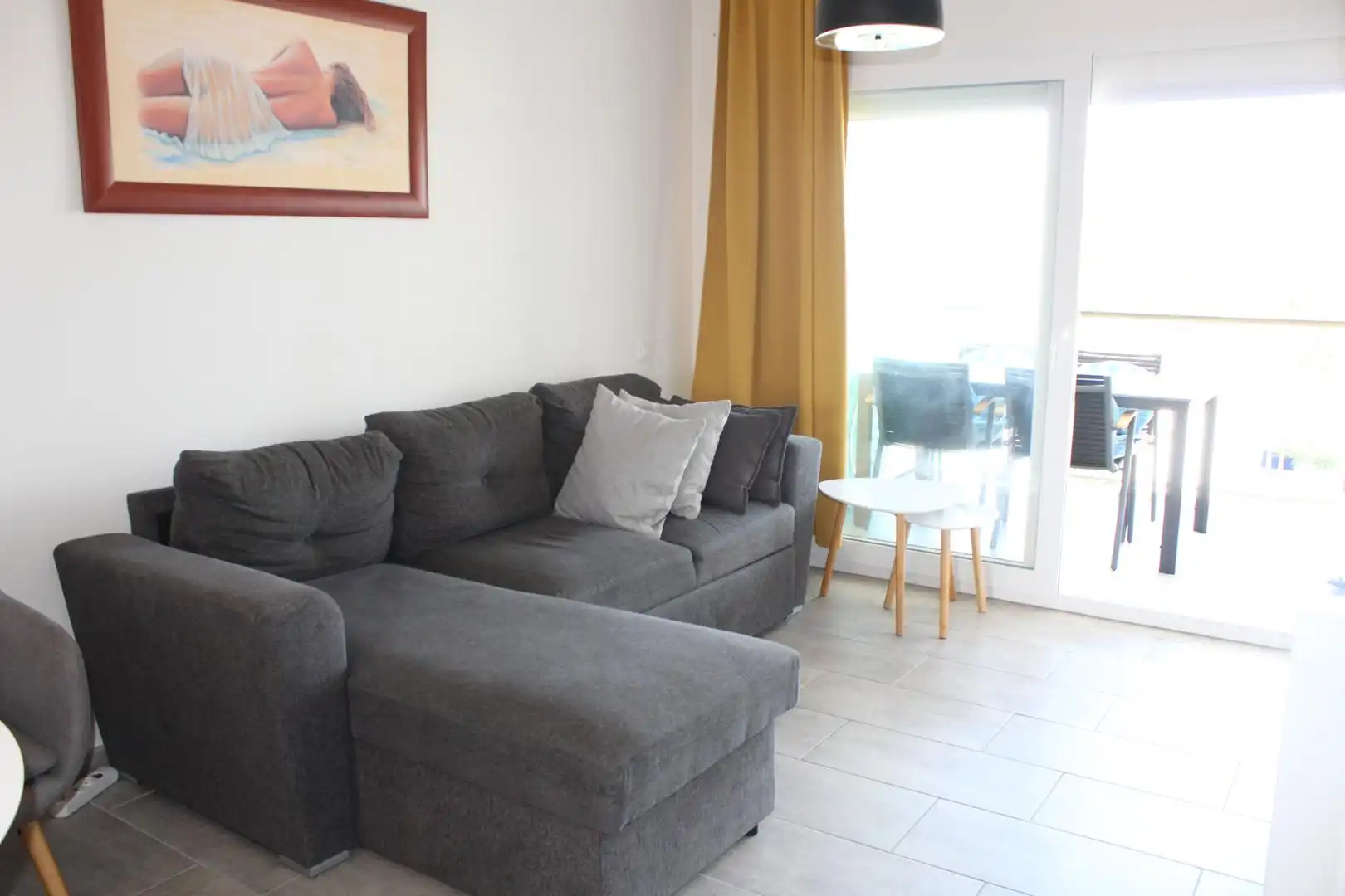 Sala de estar de Apartamento en venta en Roquetas de Mar con Aire acondicionado, Jardín privado y Piscina