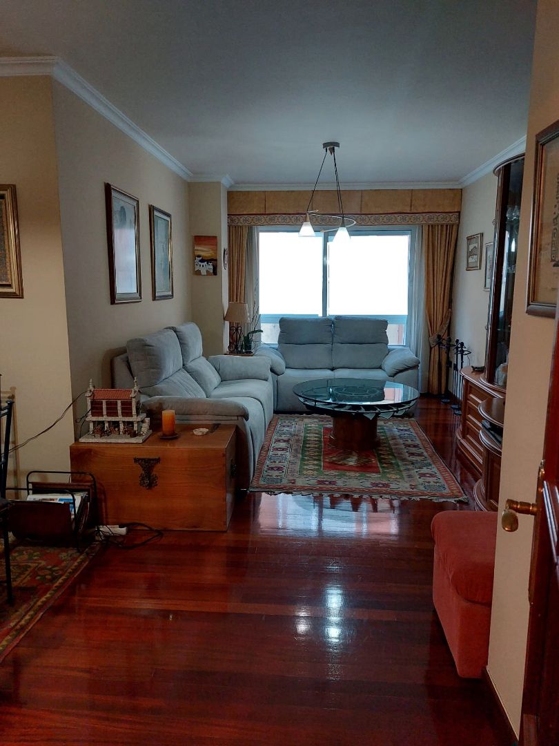 Living room of Flat for sale in Pontevedra Capital   with Heating, Parquet flooring and Storage room