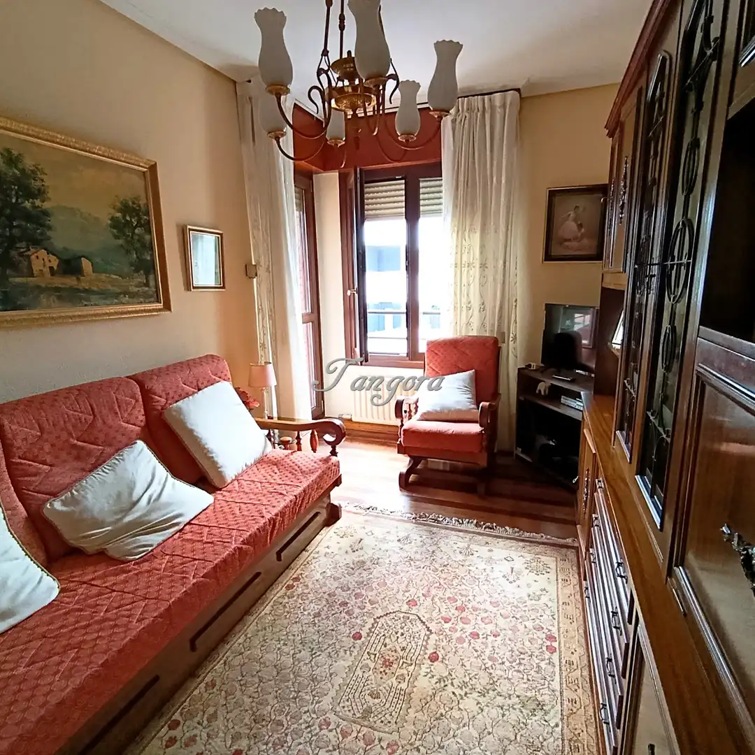 Sala de estar de Piso en venta en Getxo  con Calefacción, Parquet y Terraza