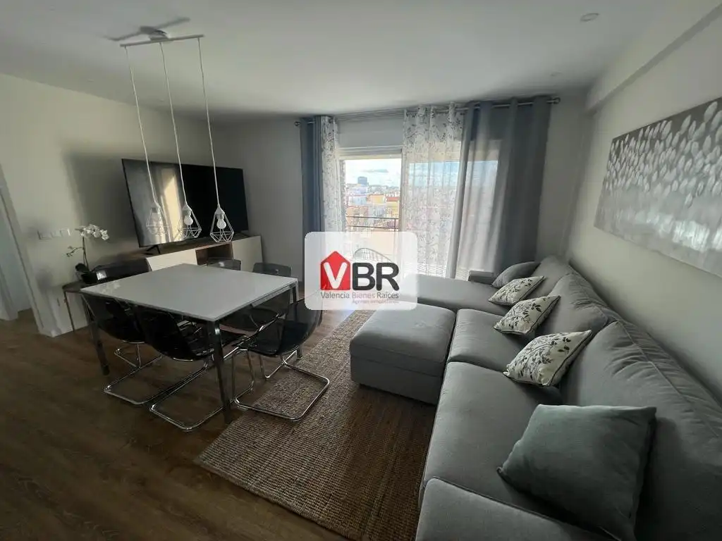 Wohnzimmer von Wohnung zur Miete in Valencia mit Klimaanlage, Heizung und Terrasse