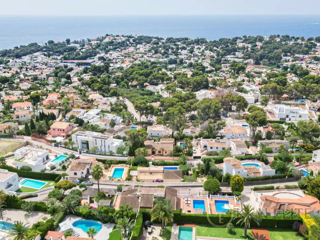 Vista exterior de Casa o chalet en venta en Moraira con Aire acondicionado, Jardín privado y Terraza
