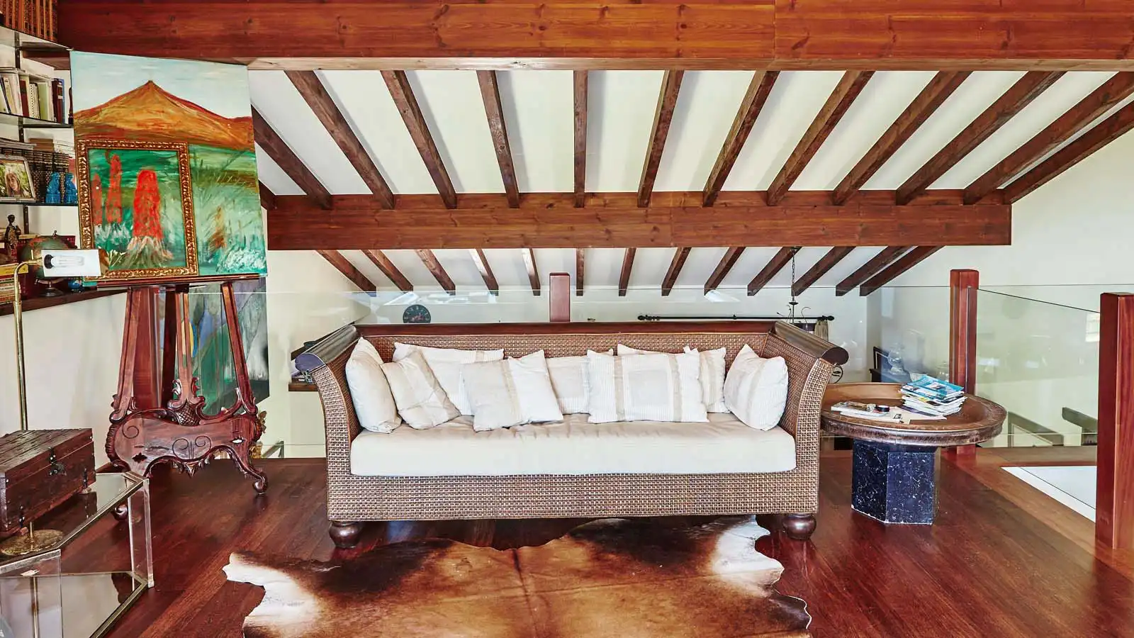 Sala de estar de Casa o chalet en venta en Ribeira con Jardín privado, Parquet y Trastero