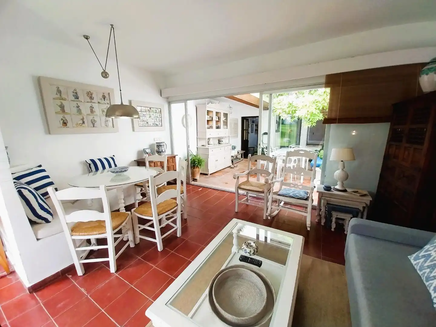 Menjador de Casa o xalet de lloguer en Mijas amb Jardí privat, Terrassa i Moblat