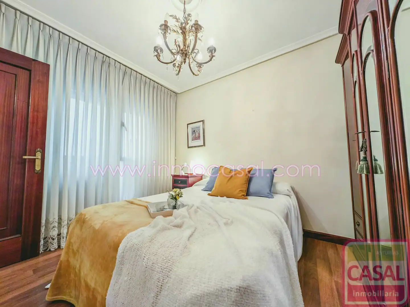 Schlafzimmer von Wohnung zum Verkauf in Mieres (Asturias) mit Heizung, Abstellraum und Möbliert