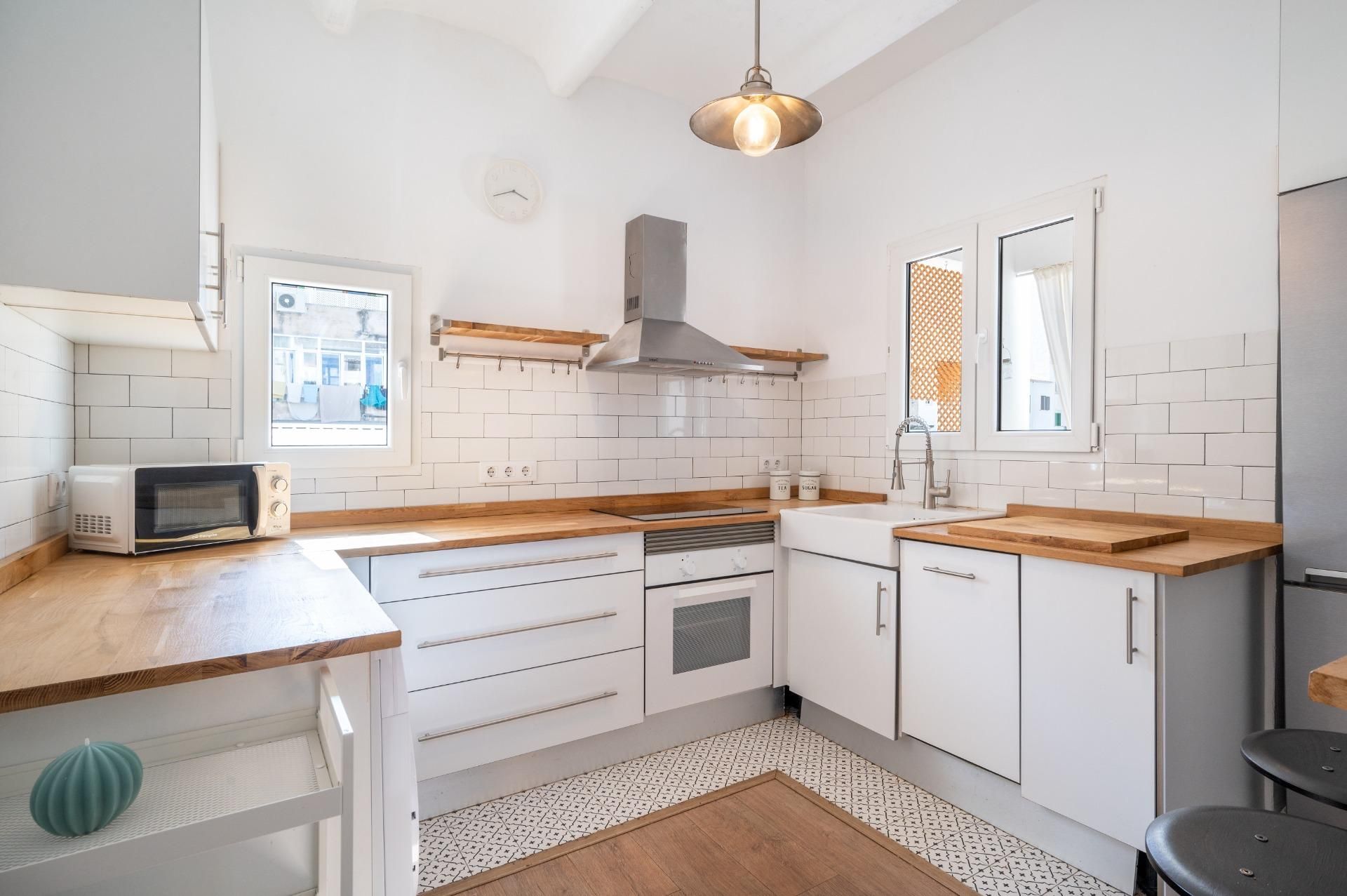 Kitchen of Flat for rent in  Palma de Mallorca  with Air Conditioner, Parquet flooring and Terrace