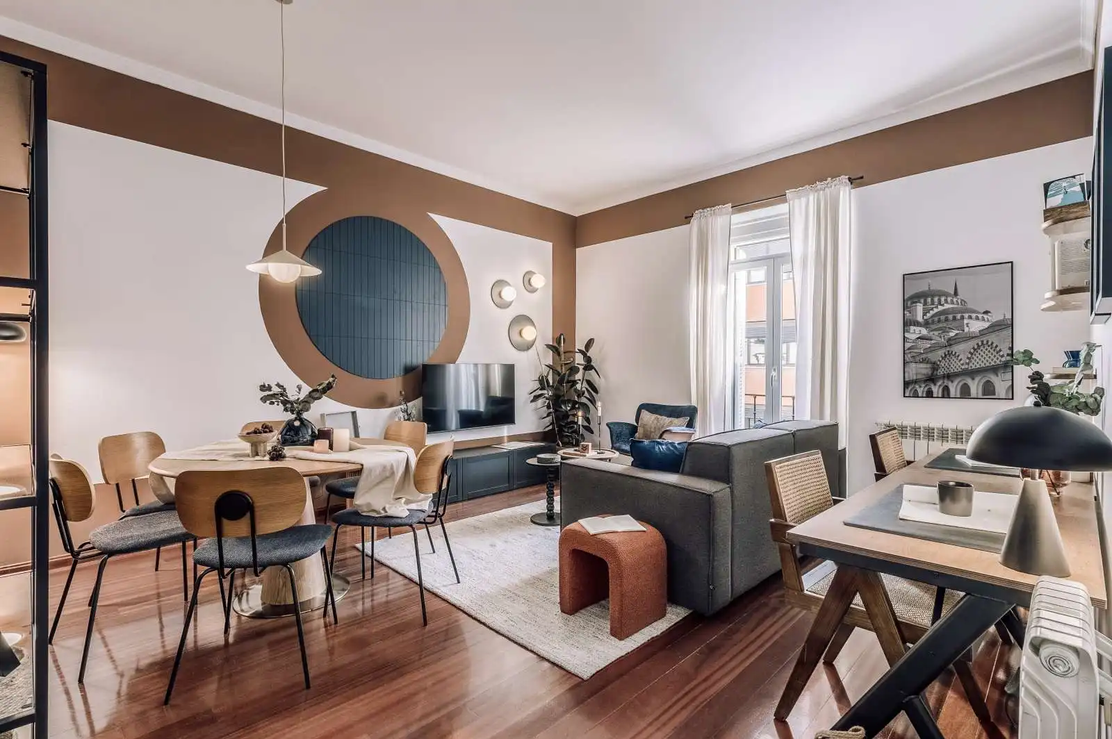 Wohnzimmer von Wohnungen zur untervermieten in Madrid mit Klimaanlage, Terrasse und Möbliert