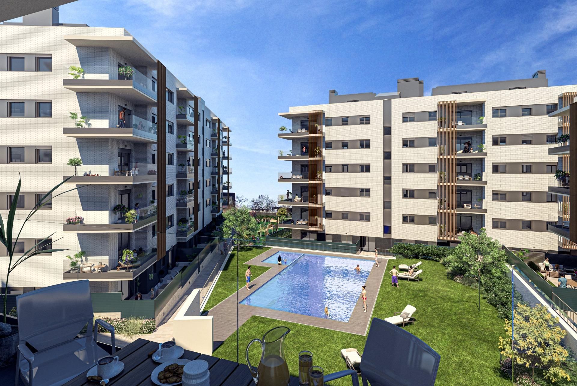 Swimming pool of Flat for sale in Castellar del Vallès  with Heating, Private garden and Parquet flooring