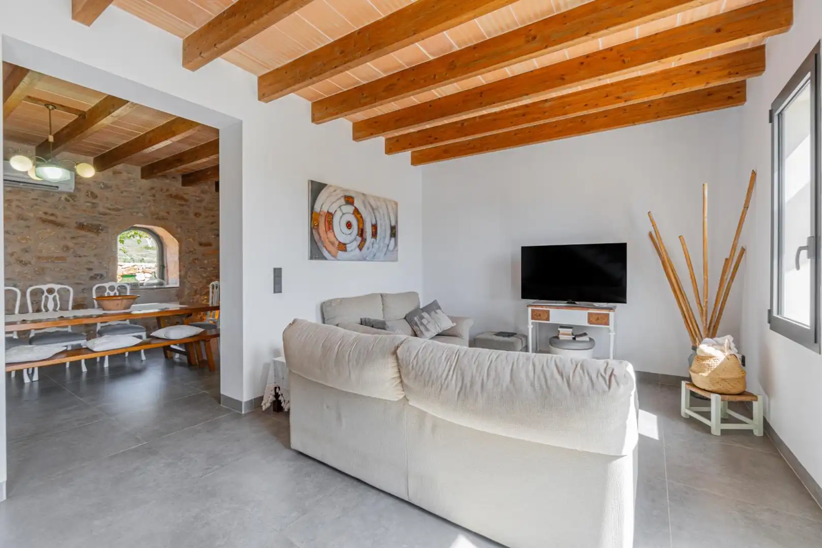 Wohnzimmer von Country house zur Miete in Manacor mit Klimaanlage, Heizung und Privatgarten