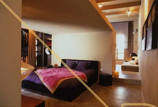 Schlafzimmer von Loft zur Miete in Barcelona mit Klimaanlage, Heizung und Parkett