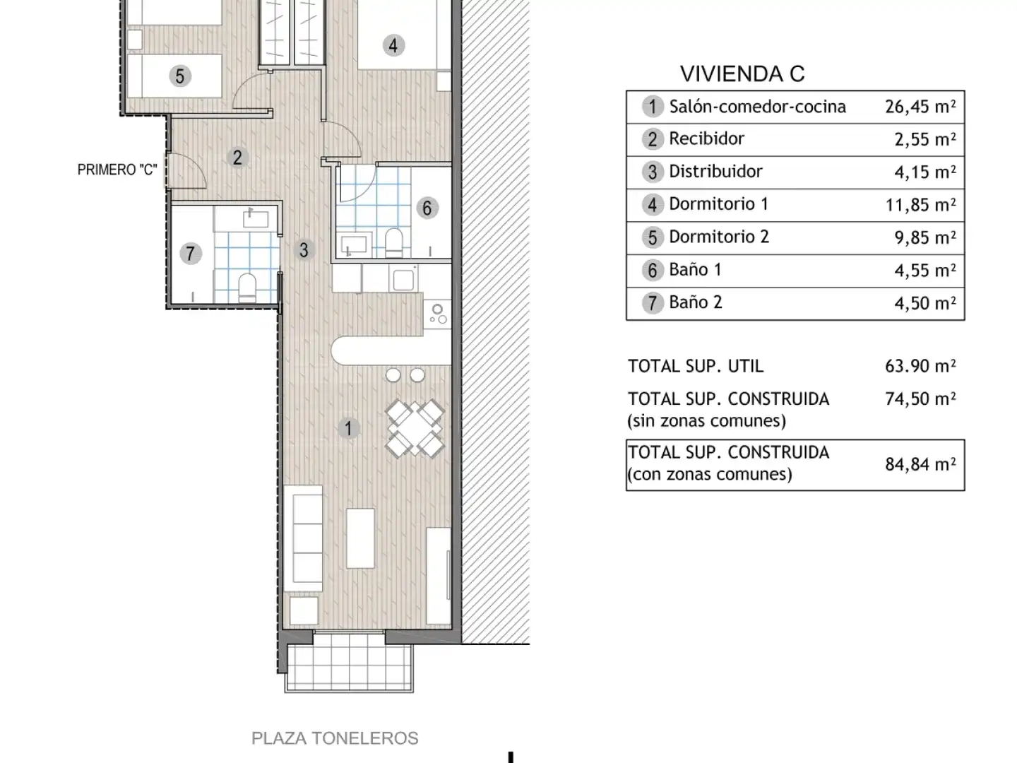 Apartamento con terraza en venta en Puerto de Mazarrón, imagen 17