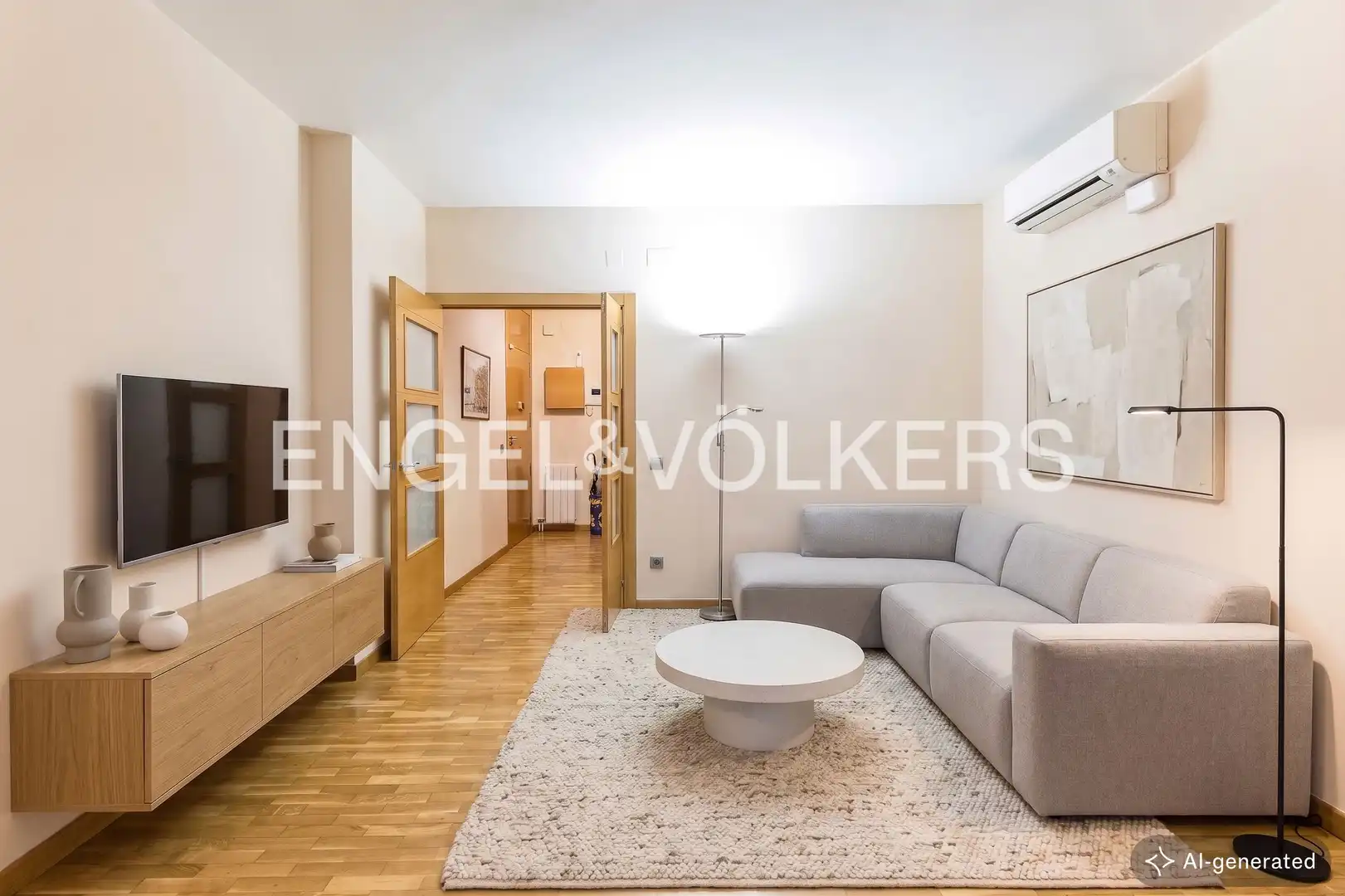 Living room of Flat for sale in  Barcelona Capital  with Air Conditioner, Heating and Parquet flooring