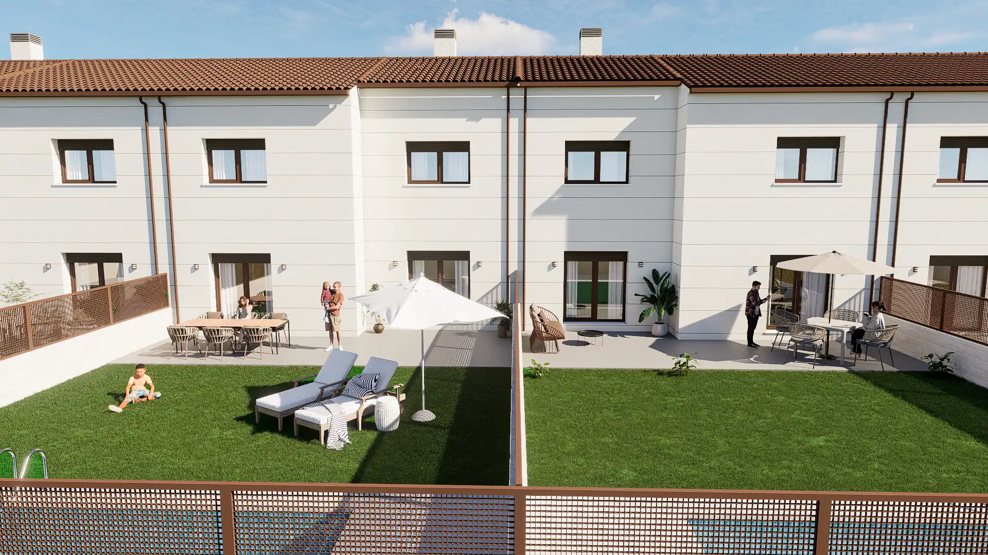 Garten von Einfamilien-Reihenhaus zum Verkauf in Cubas de la Sagra mit Heizung, Privatgarten und Ofen
