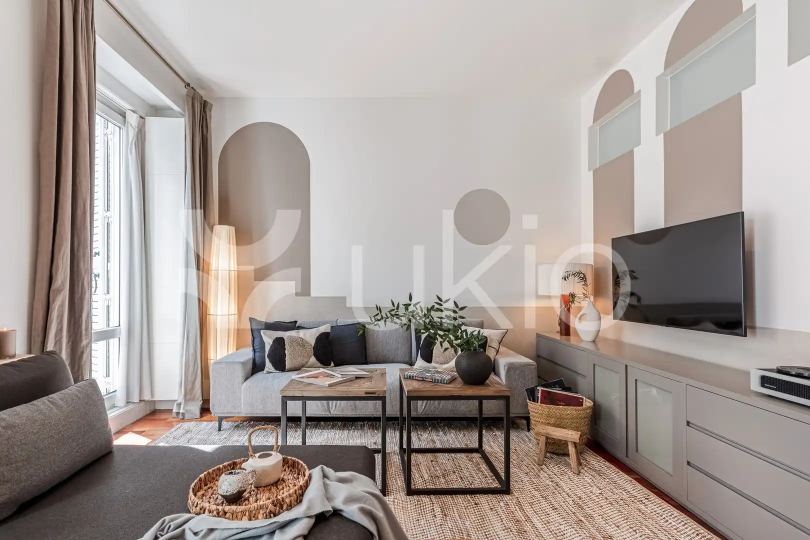 Sala de estar de Apartamento de alquiler en Madrid con Aire acondicionado, Calefacción y Amueblado