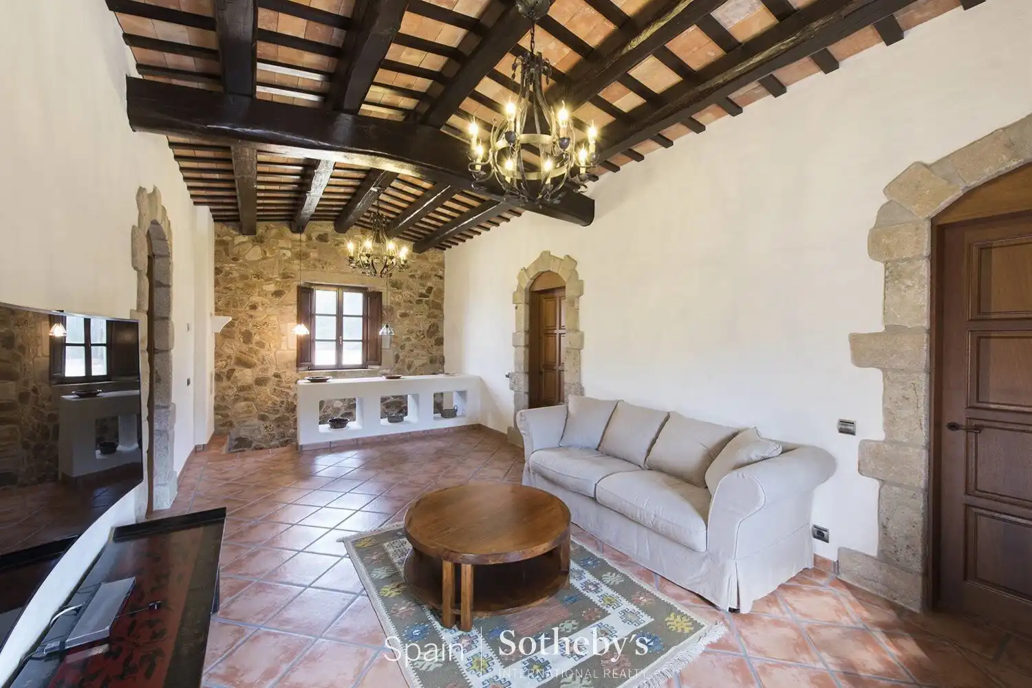 Sala d'estar de Finca rústica en venda en Castell d'Aro, Platja d'Aro i s'Agaró amb Calefacció, Jardí privat i Terrassa