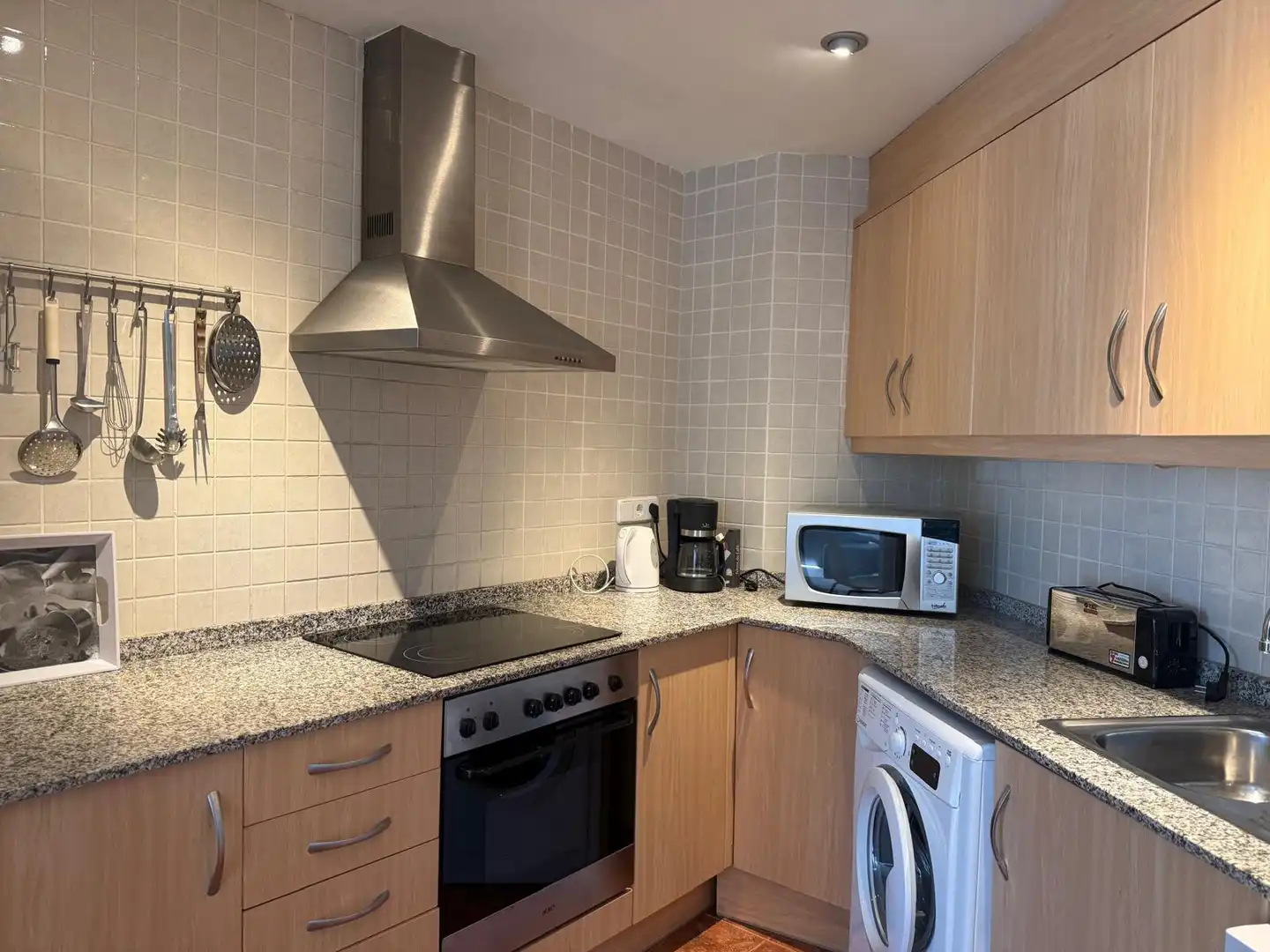 Kitchen of Apartments for sale in Calpe / Calp  with Air Conditioner, Furnished and Community pool