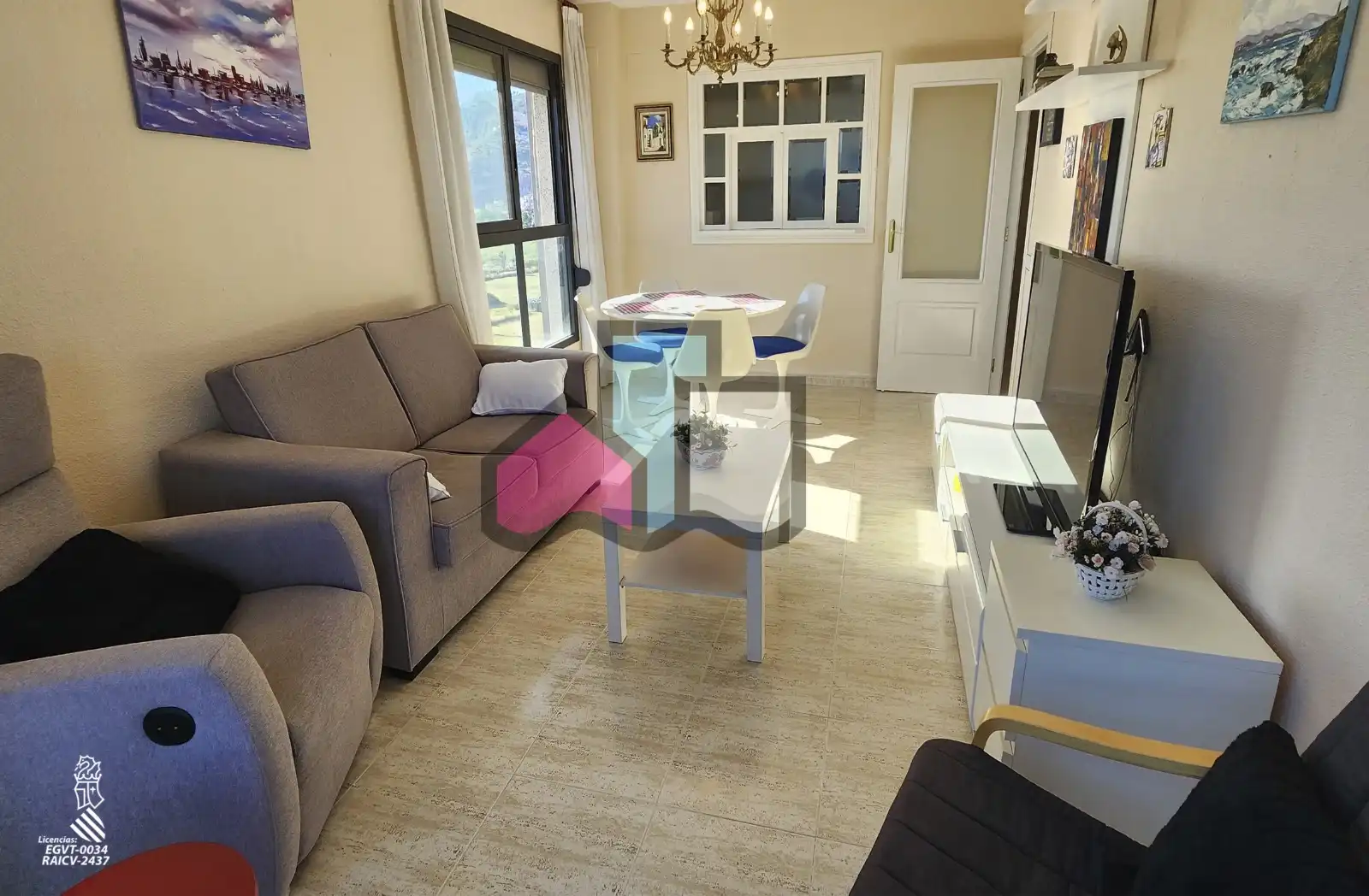 Sala de estar de Apartamento en venta en Cullera con Aire acondicionado, Terraza y Amueblado