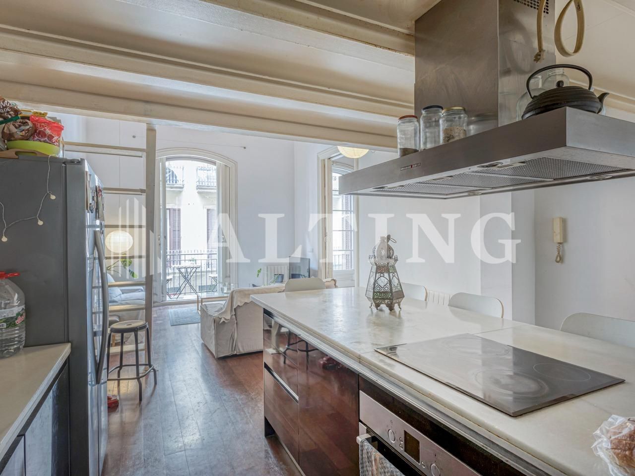 Kitchen of Flat for sale in  Barcelona Capital  with Heating, Parquet flooring and Balcony